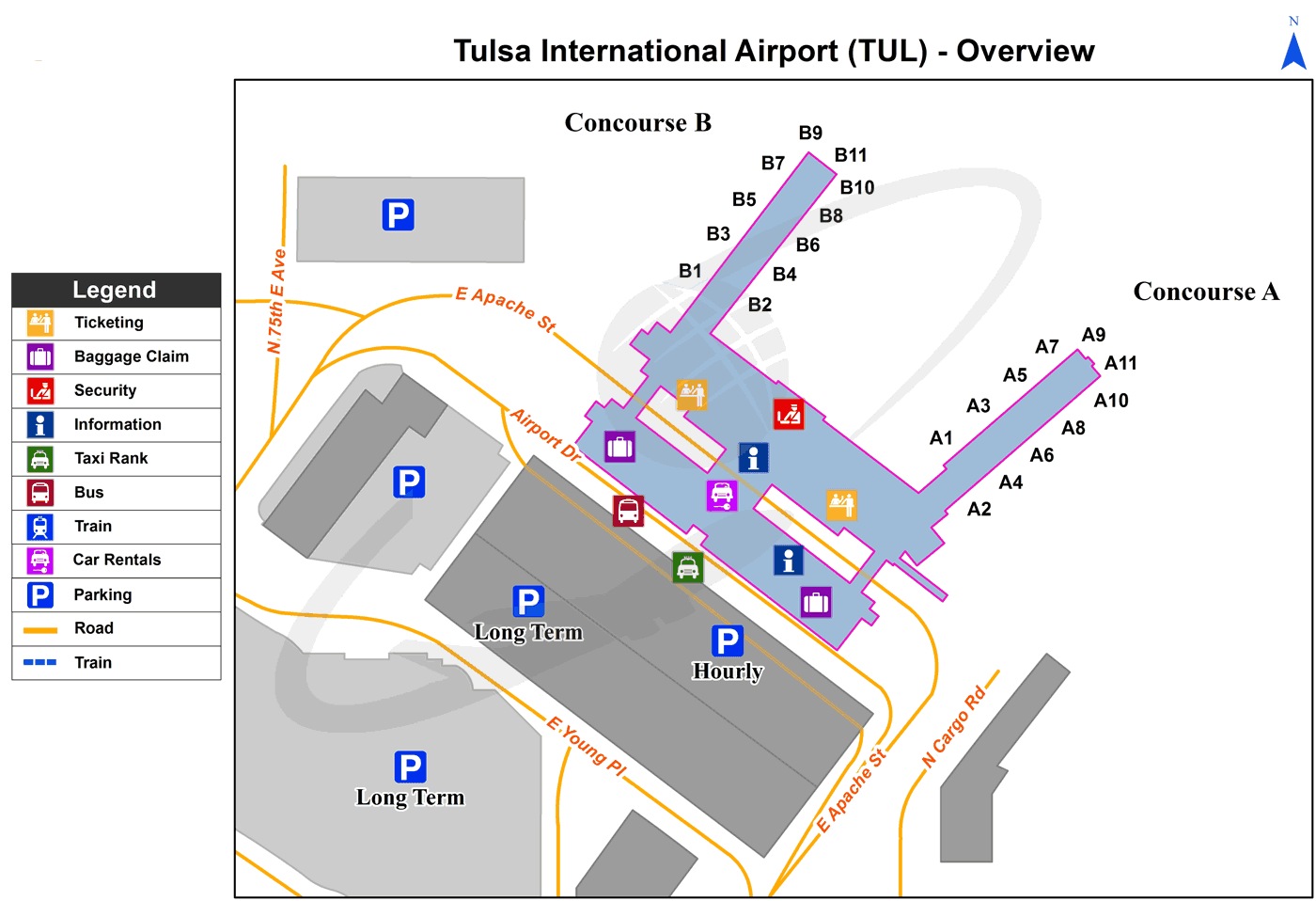 Tulsa International Airport map